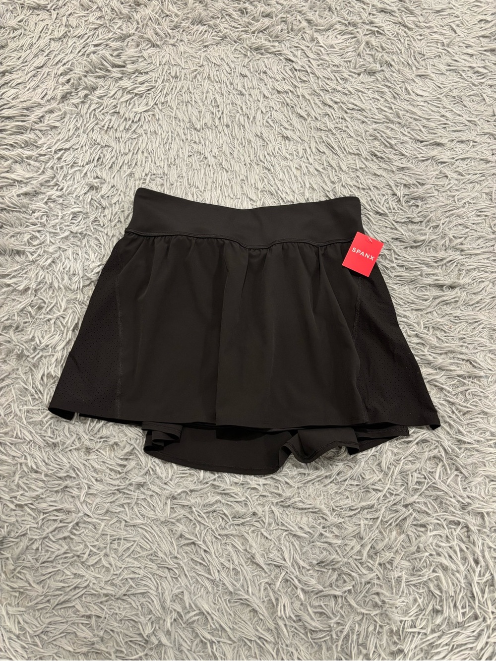 NEW Spanx Womens Get Moving Skort Large Black Athletic Tennis Workout Pickleball